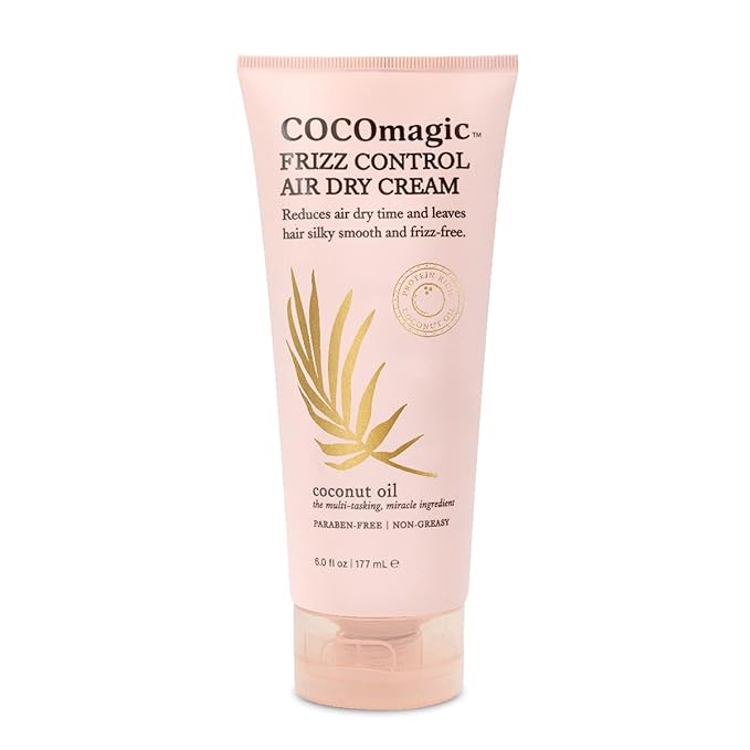 Cocomagic Frizz Control Air Dry Cream | Anti-Frizz Styling Cream | Helps to Calm and Smooth Frizzy Hair | Paraben Free, Cruelty Free, Made in USA (6 oz)