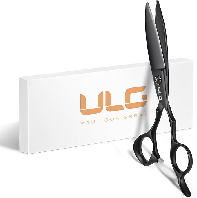 ULG Hair Cutting Scissors – Professional Stainless Steel with Teflon Coating, Ergonomic Offset Handle, Precision Blade for Layers & Detail, Ideal for Barbers Willow Leaf Shears