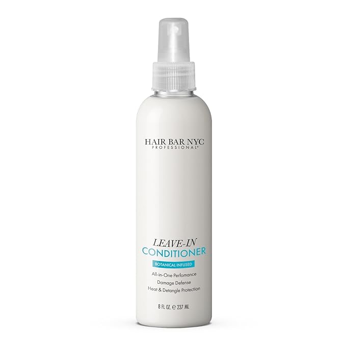 Hair Bar NYC Leave‑In Conditioner 8 fl oz (237 ml) – Lightweight Detangler & Heat Protectant | Botanical Hydration & Frizz Control | Color‑Safe Treatment for Smooth, Shiny Hair