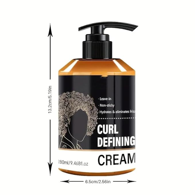 Curl Defining Cream - Anti-Frizz Curling Cream to Define All Curly Types to Enhance Curls, Defrizz, Control, Hydrate & Adds Shine Moisturizing Curl Cream for Thick Type 4 Curly Hair, Definition Hair