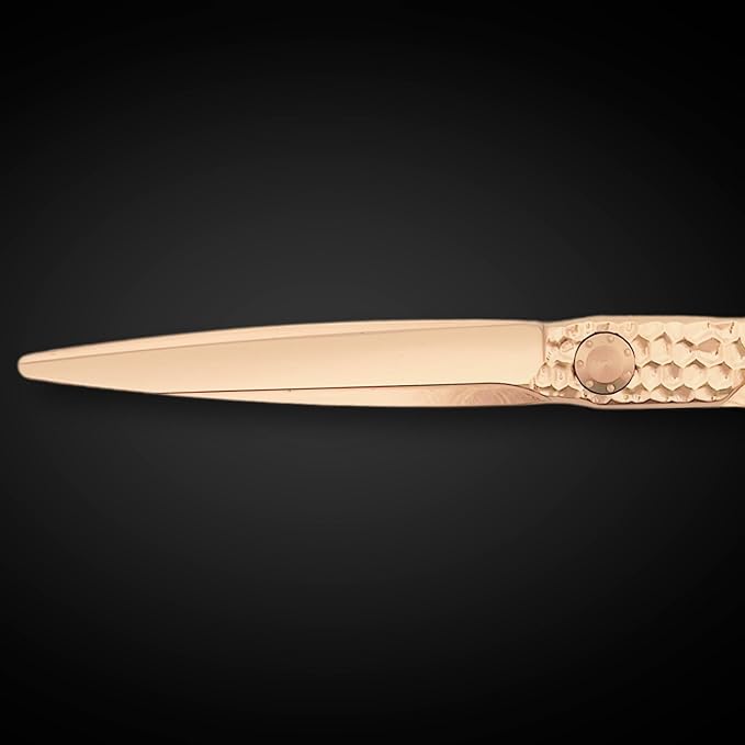 6 Inch Rose Gold Hair Cutting Scissors - Professional Shears for Hairdressers and Barbers - 440C Stainless Steel With Gold Titanium Coating - Wet or Dry Haircutting