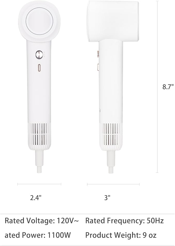 ISHEEP High Speed Mini Portable Travel Hair Dryer - 3.7 Billion Negative Ionic, 130,000 RPM Motor, Self-Cleaning & Intelligent Constant Temperature Control for Frizz-Free, Salon-Quality Results