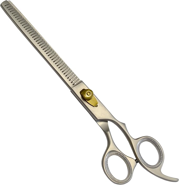 ANDUSTRIAL - Professional Hair Cutting And Thinning Pet Grooming Scissors/Shears For Cats, Dogs - Premium High Carbon Steel Quality - Smooth And Sharp - 8.5 Inch, Silver