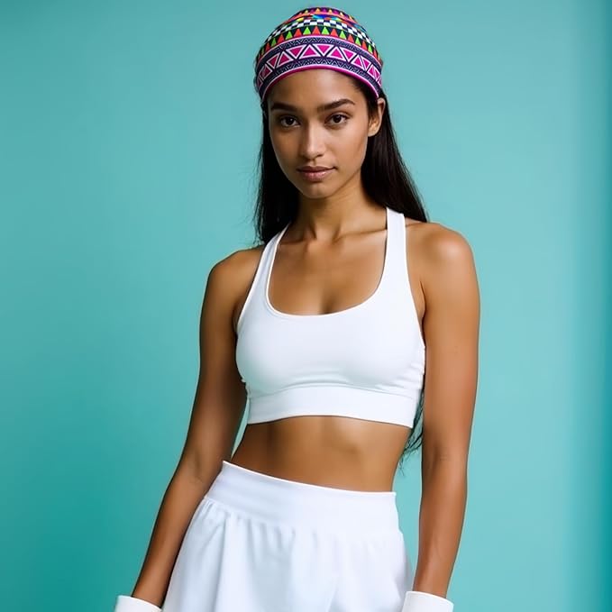 1 Pack Boho Headbands Stretch Paisley Print Bandana Headband Criss Cross Hair Bands Knotted Head Wrap Yoga Daily for Women and Girls (Red Vintage)