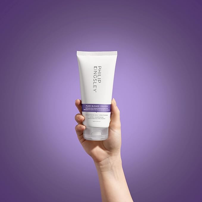 PHILIP KINGSLEY Pure Blonde/Silver Brightening Daily Purple Conditioner for Blonde Gray Brassy Colored Highlighted Bleached Hair Toner for Orange Brassiness and Yellow Tones, 6.76 oz