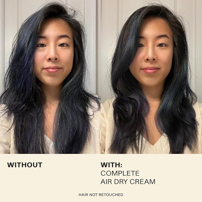 JVN No Heat Complete Air Dry Cream, 2 Fl Oz, Travel Size, Hair Smoothing Cream Enhances Your Natural Texture, Curl Cream and Wavy Hair Products, Silicone Free