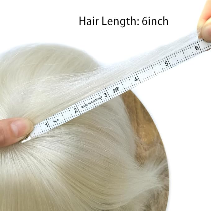 Toupee For Men Real Human Hair System Full Swiss Lace Hair Piece For Mens Toupee Hair System Bleached Knots 8x10-90% light density60RY#