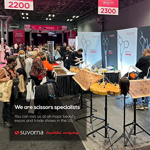 Suvorna 5.5" Multicolor Hair Cutting Scissors for Professionals, Barbers - Hair Shears for Cutting, Trimming, Grooming - Sharp Hair Scissors Professional - Right Hand Barber Scissors for Men and Women