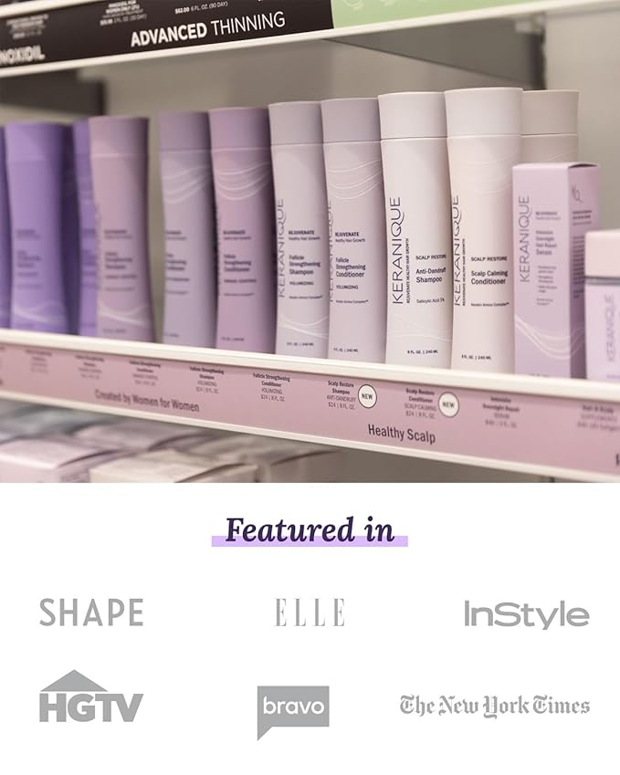 Keranique Color Treated Shampoo and Conditioner Set with Hair Thickening Spray - Keratin Enriched Color Boost Set w/Shampoo & Conditioner and Lift & Repair Spray for Women w/Fine, Thin, Colored Hair