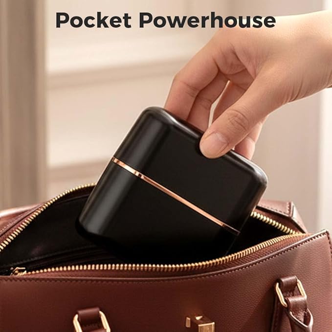 Mini Hair Straightener Brush, Rechargeable Portable Mini Straightening Comb, 3-Speed Temperature Control, Travel Size Pocket Hair Straightener for Women (Black)