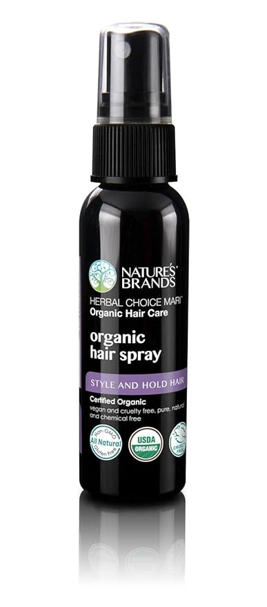 Hair Spray Organic by Herbal Choice Mari (2 Fl Oz Bottle) - No Toxic Synthetic Chemicals
