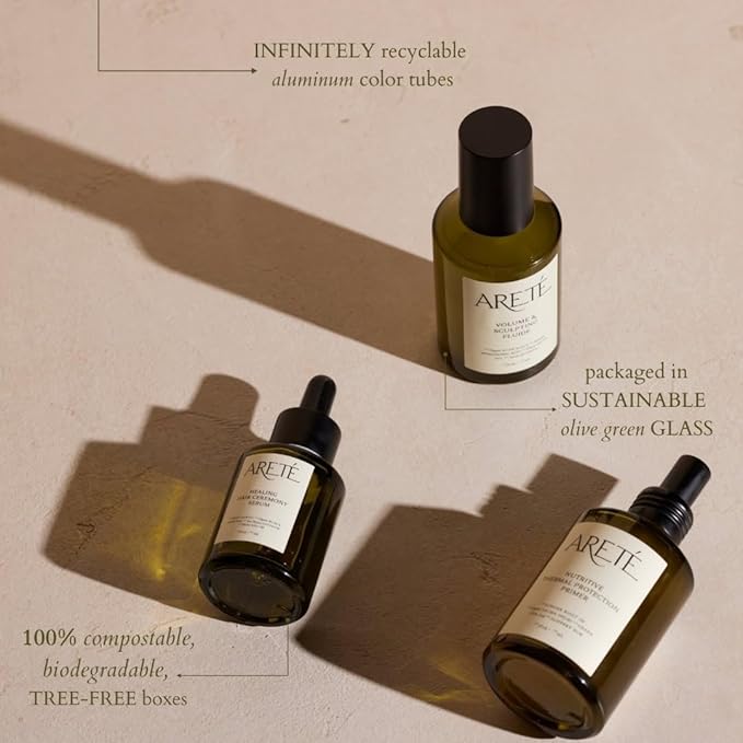 ARETÉ Volume & Sculpting Fluide, Glaze Hair Gloss, Curl Cream + Hair Volumizer with Organic Aloe, Hyaluronic Acid, Quinoa & Olive Oil for Flexible Hold & Frizz Control, Made in USA, 3.9oz