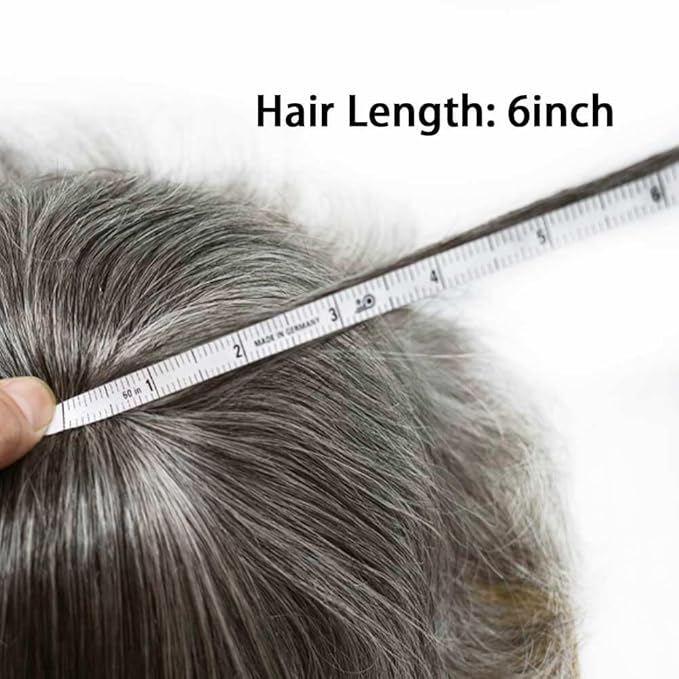 Toupee For Men Real Human Hair System For Mens Toupee Full Swiss Lace Hair Piece For Men Hair System Bleached Knots 6x8 Mmedium light density #1B60 1B# OFF BLACK+60% GREY