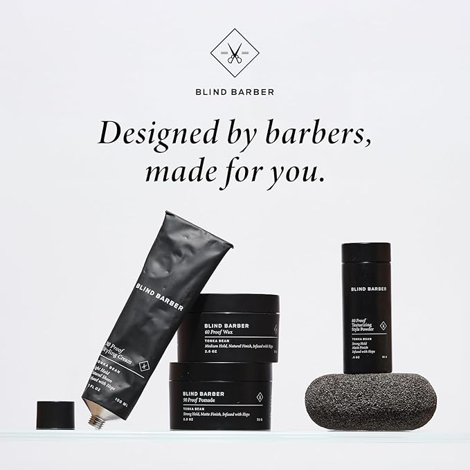 Blind Barber Curl Cream - Curl Defining Cream with Coconut Oil & Tonka Bean Scent - Reduces Frizz & Adds Subtle Shine - Water-Based & Cruelty-Free Curly Hair Products for Men (3.3 Fl oz)