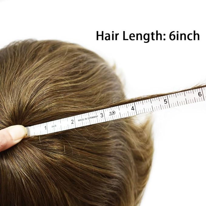 Toupee for Men Real Human Hair Swiss Lace Hairpiece for Men Hair Replacement System Poly Coated Mens Hairpieces Breathable Mens Hair System 6X8-80% Light Density 17# DARK ASH BLONDE