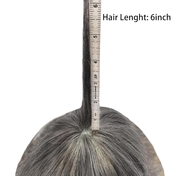 Toupee For Men Real Human Hair System For Men Full Swiss Lace Mens Toupee Lace Hair Piece For Men Hair System Bleached Knots 8x10-80% light density#250 2# DARKEST BROWN+50% GREY