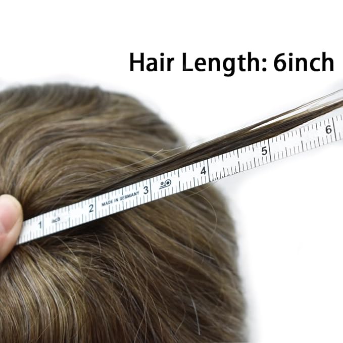 Toupee For Men Real Human Hair System For Men Full Swiss Lace Mens Toupee Lace Hair Piece For Mens Hair System Bleached Knots 8x10-80% light density#420 4# MEDIUM BROWN+20% GREY