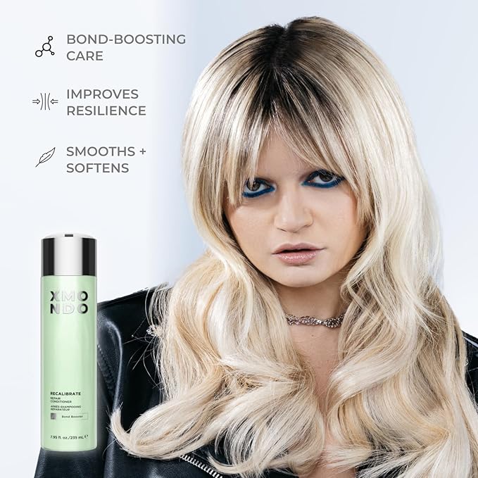 XMONDO Hair Recalibrate Bond Repair Conditioner | Vegan Formula with Maracuja Oil, Hyaluronic Acid, and Bond Building Technology to Rewind, Restore, and Reseal Dry Damaged Hair, 8 Fl Oz 1-Pack
