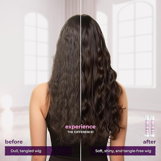 Arlena Luxury Wig Shampoo and Conditioner Set for Synthetic and Natural Hair Wigs - Made in USA, Sulfate-Free, Enhances Shine & Softness, Prolongs Wig Lifespan, Deeply Nourishes & Detangles