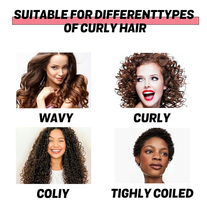 Curly Hair Brush & Styling Cream Set for Hair, Curl Defining Anti Frizz Cream with Curl Defining Brush, Moisturizing Lightweight Hold for Wavy Curly Coily Hair Women & Men