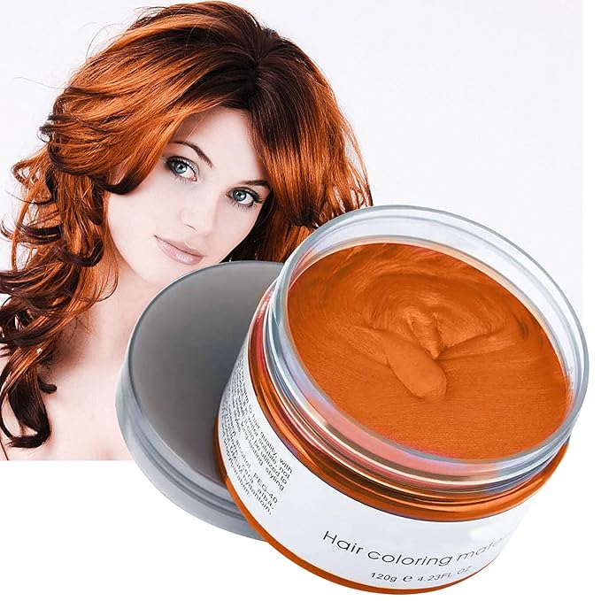 Orange Hair Spray Color Temporary, Hair Color Spray Wax, Ash for Cosplay, Party, Masquerade, Halloween (1 Pack)