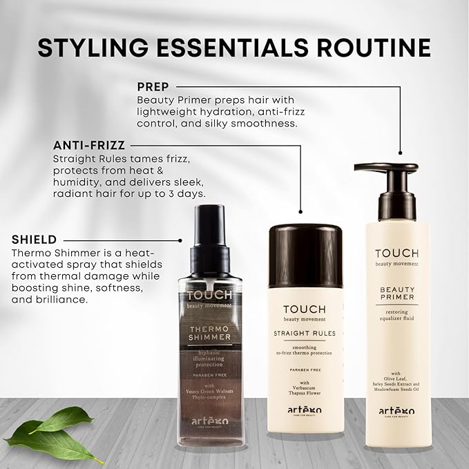 Artègo TOUCH Straight Rules Anti-Frizz Cream (3.4 oz) – Smoothing Leave-In Styling Cream for Sleek, Shiny, Frizz-Free Hair