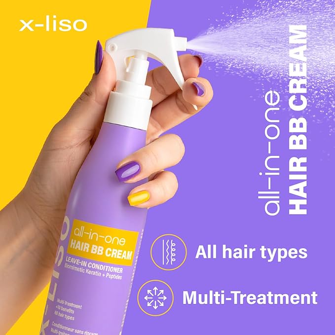 All-in-One Hair Conditioner BB Cream Leave-In Conditioner Spray – Hair Detangler with Keratin & Peptides – Anti Frizz & Heat Protectant for Hair – 11 Benefits in 1 for All Hair Types