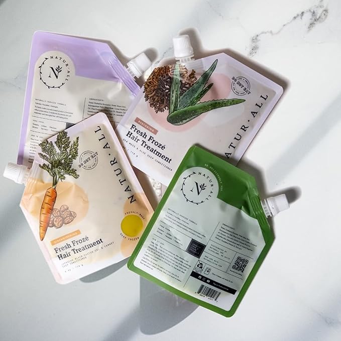 NaturAll Fresh Froze Hair Treatment-Deep Conditioner for Dry Damaged Hair–for All Hair Types-Deep Conditioning Hair Mask, Nourishing Formula for Soft & Moisturized Hair–Bundle of 4 (4 Oz. Each)