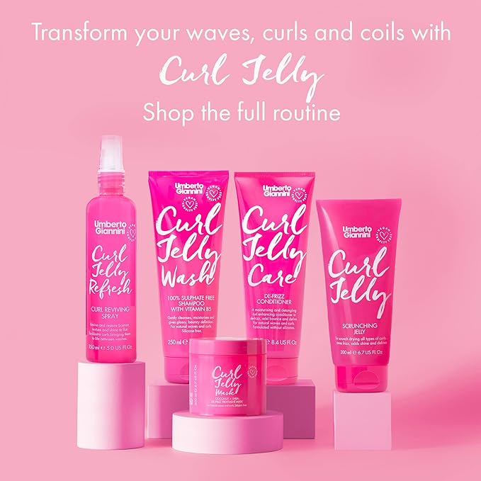 Umberto Giannini De-frizz & Define Duo, Curl Jelly Scrunching Jelly Hair Gel & Creme De Curl Cream, Vegan & Cruelty Free, Lightweight Cream for Curly, Wavy & Coily Hair