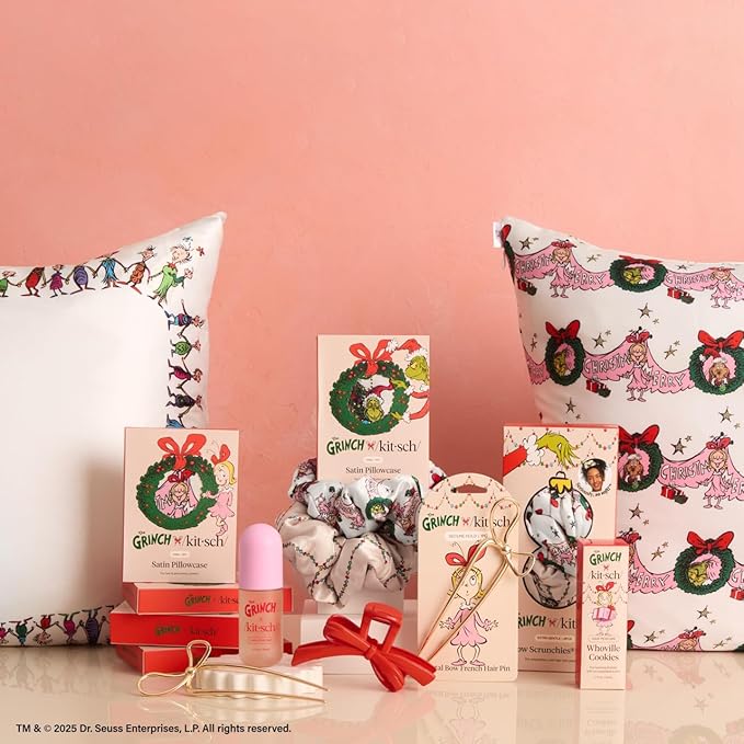 Kitsch The Grinch x Hair Perfume for Women | Clean, Deodorizing & Patented Odor-Eliminating Technology Hair Spray & Body Mist - Freshen Hair, Body & Pillows - Warm Cookie-Scented Hug - 50mL