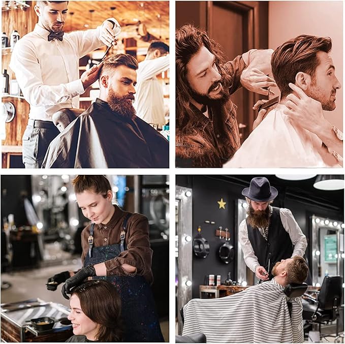 Sirabe 10 PCS Hair Cutting Scissors Set, Professional Haircut Scissors Kit with Cutting Scissors, Thinning Shears, Comb, Cape, Clips, Black Hairdressing Texturizing Shears Set for Barber, Salon, Home