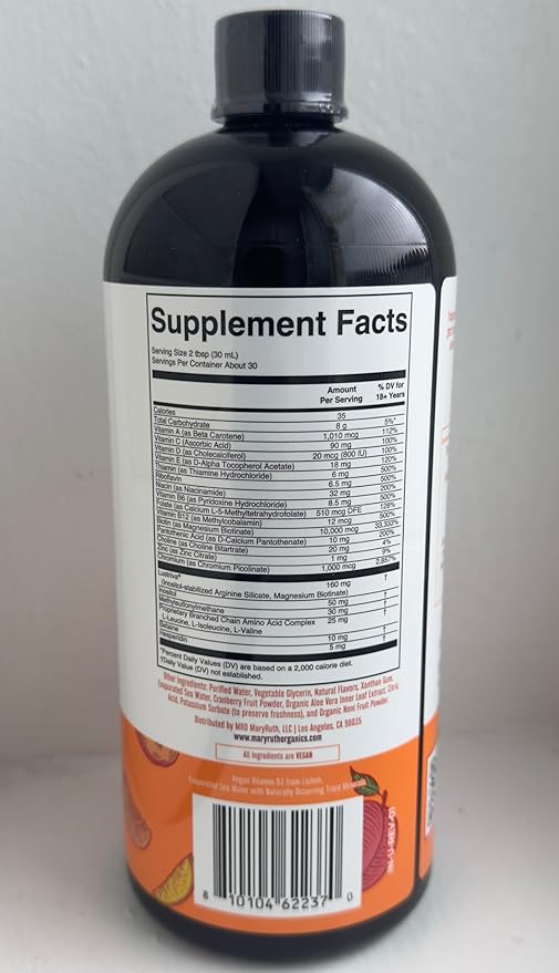 MaryRuth's Liquid Multivitamin+Hair Growth | Clinically Tested for Thicker Hair & Facial Wrinkles in Women | Biotin 10000mcg | Lustriva Hair Growth Supplement | Skin Care | Age 18+ | 30 Fl Oz