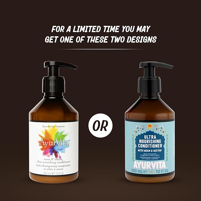 Ultra Nourishing Conditioner with Neem & Reetha - Gentle Daily Conditioning for All Hair Types - Nourishes Scalp and Roots - Natural, Plant-Based Ingredients - Ayurvedic Hair Care - 10 fl oz