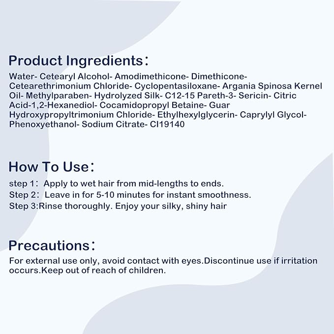 Protein Hair Treatment, Hair Mask for Curly Hair, Nourishing & Strengthening Deep Conditioning Hair Treatment, Hydrolyzed Silk & Protein, Sericin, Soft Fragrance, Hair Masks for Dry Damaged, 500ml