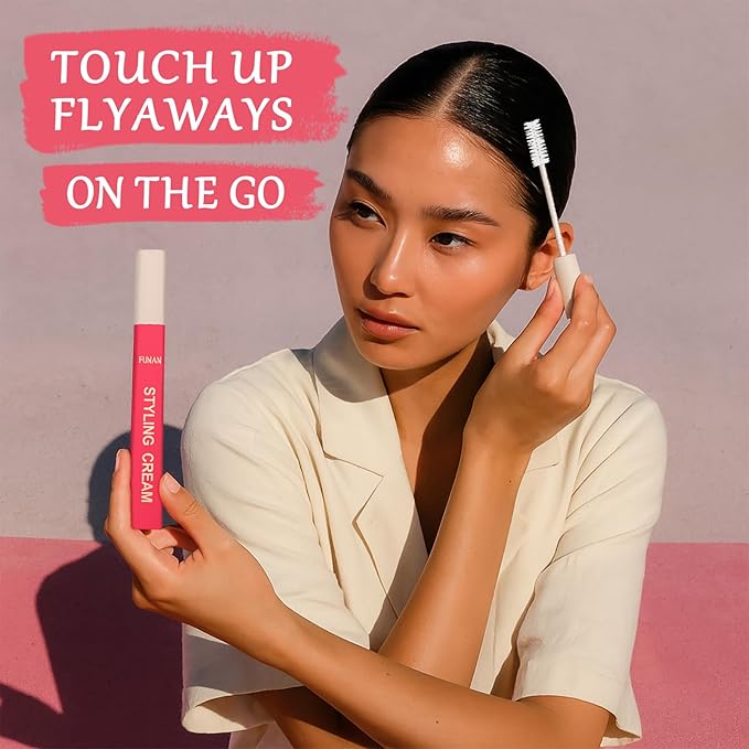 Hair Cactus Fruit 3-in-1 Hair Styling Cream & Flyaway Taming Wand – Sleek Finish, Frizz Control, Edge Smoothing & Hair Shine | Natural Oils Formula | Lightweight, Non-Greasy, Travel Size(2 Packs)