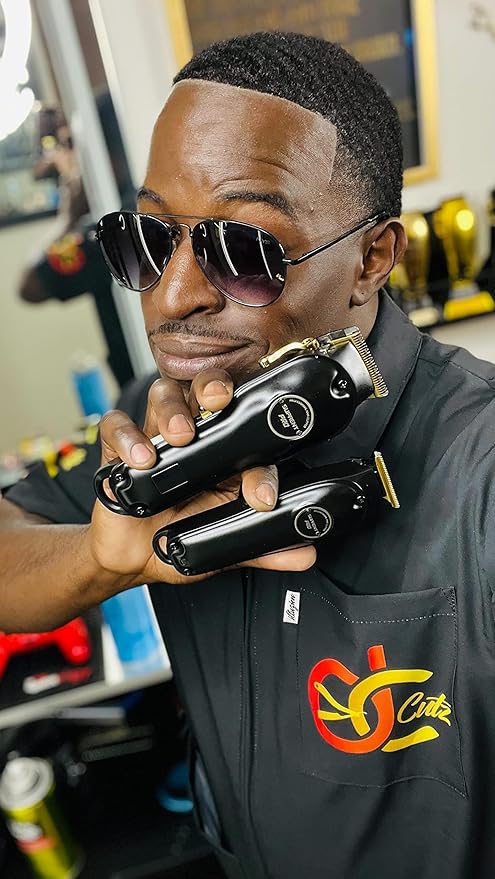 SUPRENT PRO Professional Hair Clippers for Men- Hair Cutting Kit & Zero Gap T-Blade Trimmer Combo- Cordless Barber Clipper Set with LED Display for Mens Gifts(Black)