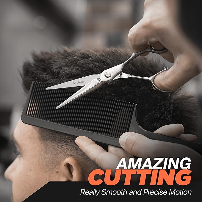 Sirabe HIGH-END Professional Hair Cutting Scissors Shears - Ultra Sharp Blades for Precise Cutting - Barber Shears Haircut Scissors 440C Stainless Steel for Salon Hairstyling & Home Hairdressing