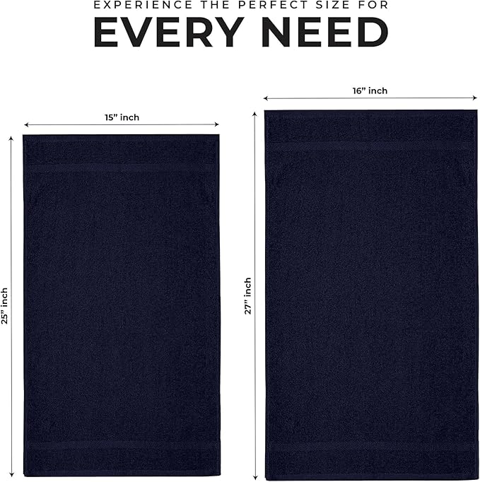 48 Pack Luxury Salon Towels, 100% Ringspun Cotton Comfort, Not Bleach Proof Highly Absorbent Barber Towels (27 x 16) Hair Towel Wrap for Women, Hand, Gym, Beauty, Spa & Home Hair Care β Navy Blue