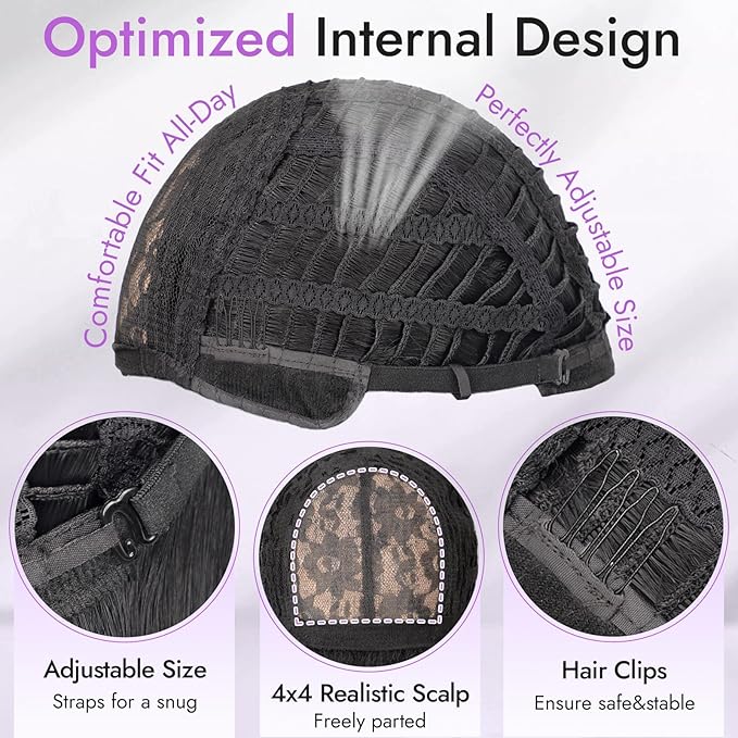 Long Black with Hidden Rainbow Highlights Wig with Bangs for Women, 4x4 Realistic Scalp,Free Parting, Layered Hairstyle Synthetic Heat Resistant for Daily Party Use 26 inch