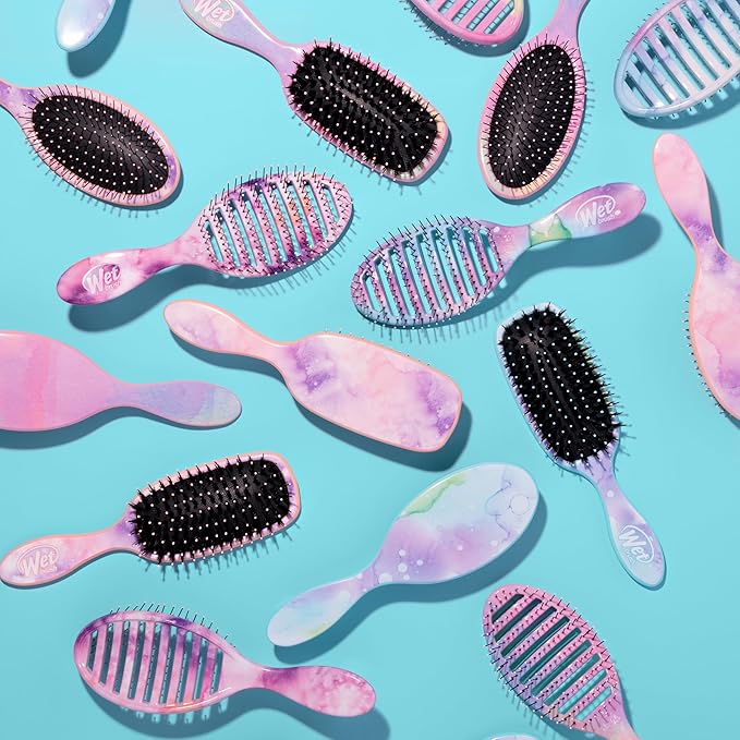 Wet Brush Shine Enhancer Color Wash Stripes, Paddle Hair Detangler Brush with Ultra-Soft Intelliflex Bristles, Infused With Natural Argan Oil, Shiny & Smooth, Wet or Dry, For All Hair Types