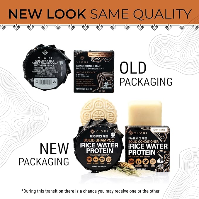 Viori Native Essence Shampoo Bar Made with Rice Water - Handcrafted All Natural Shampoo Bars - Sulfate Free