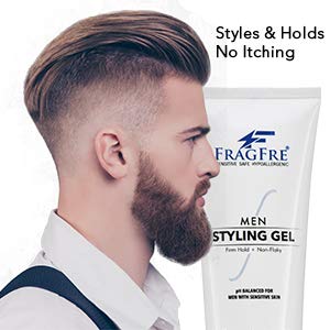 "FRAGFRE Hair Styling Gel, 8 fl oz, Extra Hold, Non Toxic & Flaky, Alcohol Free, Unscented, Color Safe, Provides Strong Firm Hold, No Residue, For Men and Women"