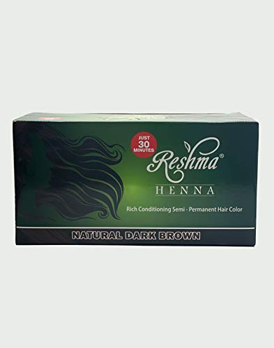 Reshma Beauty 30 Minute Henna Hair Color | Infused with Natural Herbs, For Soft Shiny Hair | Henna Hair Color/Dye, 100% Gray Coverage |Semi Permanent | Ayurveda Hair Products (Dark Brown, Pack Of 12)