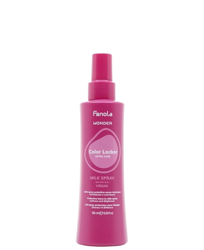 Fanola Color Protecting Hair Gloss Spray - Wonder Color Locker Milk Spray - Daily Leave In Treatment to Add Soft, Weightless Hair Shine - Prolong Silky Vibrance (6.5 Fl oz)