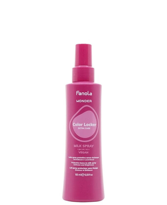 Fanola Color Protecting Hair Gloss Spray - Wonder Color Locker Milk Spray - Daily Leave In Treatment to Add Soft, Weightless Hair Shine - Prolong Silky Vibrance (6.5 Fl oz)