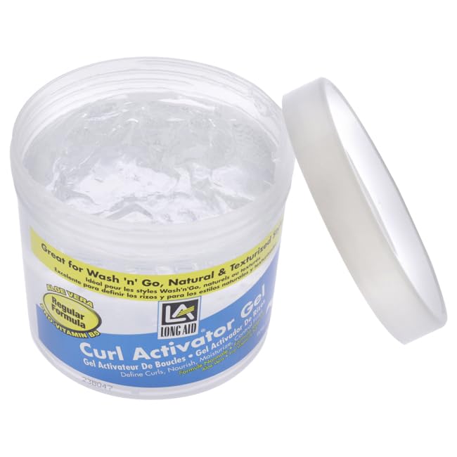 AmPro Long-Aid Activator Gel - Enriched with Aloe Vera, Protein, and Vitamin B Complex - Brings Essential Moisture to Strands - Defines Your Natural Curls - Regular - 32 oz (Pack of 2)