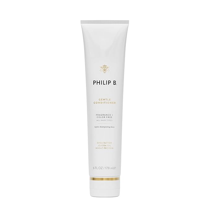 PHILIP B Gentle Conditioner, 6 fl. oz. (178 ml) - Fragrance Free Conditioner with Shea Butter, Vitamin B5 and Wheat Protein, Adds Shine and Bounce to Hair
