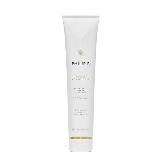 PHILIP B Gentle Conditioner, 6 fl. oz. (178 ml) - Fragrance Free Conditioner with Shea Butter, Vitamin B5 and Wheat Protein, Adds Shine and Bounce to Hair