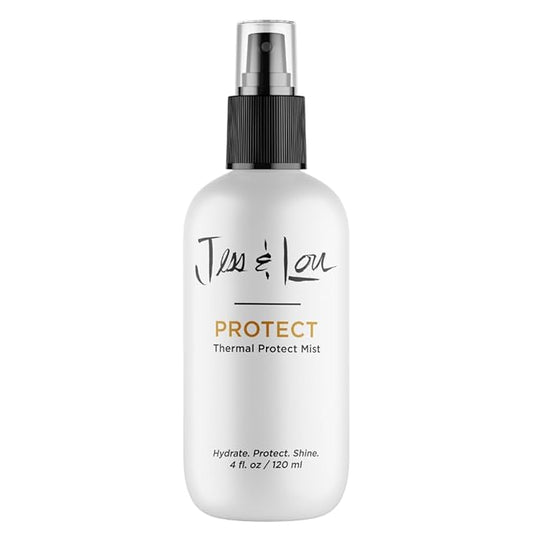 Jess & Lou Beauty Heat Protectant Spray with Natural Ingredients for Smooth, Frizz-Free Hair, Sulfate-Free Vegan Thermal Protection Mist for Blow Dry & Flat Iron, Toxin-Free Shine Spray (4 fl. oz)