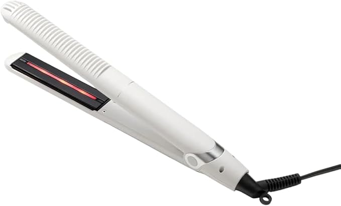 YA-MAN Spa Styler Straight + Wave Flat Iron Hair Straightener and Curler 2 in 1 - Advanced Japanese Technology, Dual Voltage, Titanium Tourmaline Plates with Red Light Therapy, 5 Heat Settings (White)